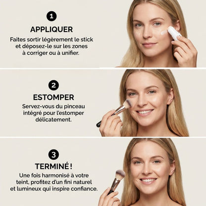 Fond de teint avec pinceau intégré